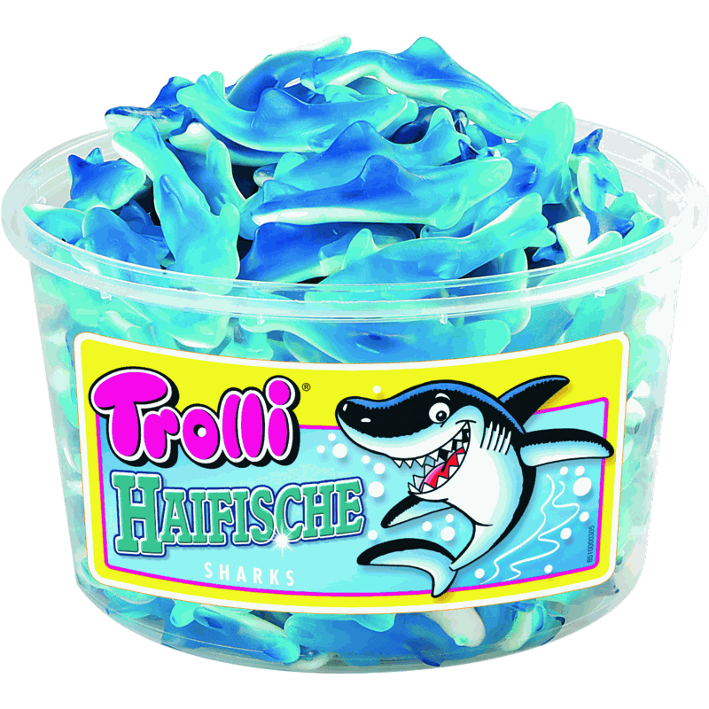candytoys.ch Trolli  Haifische  150 Stück in der Dose candytoys.ch Switzerland