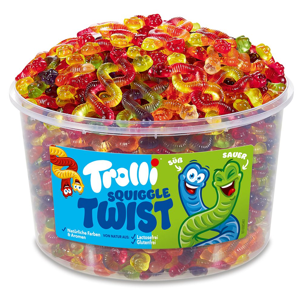 candytoys.ch Trolli Squiggle Twist 150 Stück in der Dose candytoys.ch Switzerland
