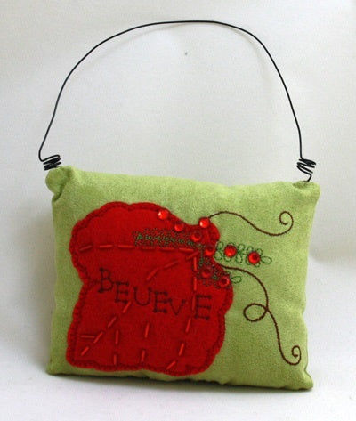 candytoys.ch Weihnachtstürschmuck Kissen Blattca 13,5x10,5cm in Wildleder- Leinenoptik - sehr schöne Verarbeitung candytoys.ch Switzerland