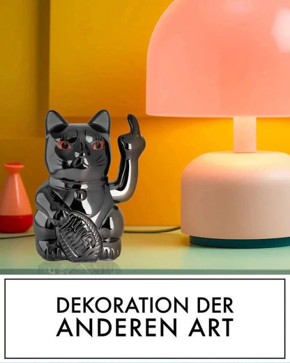 candytoys.ch Winkekatze ANGRY CAT - SHINY BLACK - Metallic Optik