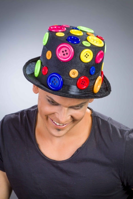 candytoys.ch Zylinder mit schwarzem Samtbezug und Knöpfen Größe: ca. 59 candytoys.ch Switzerland