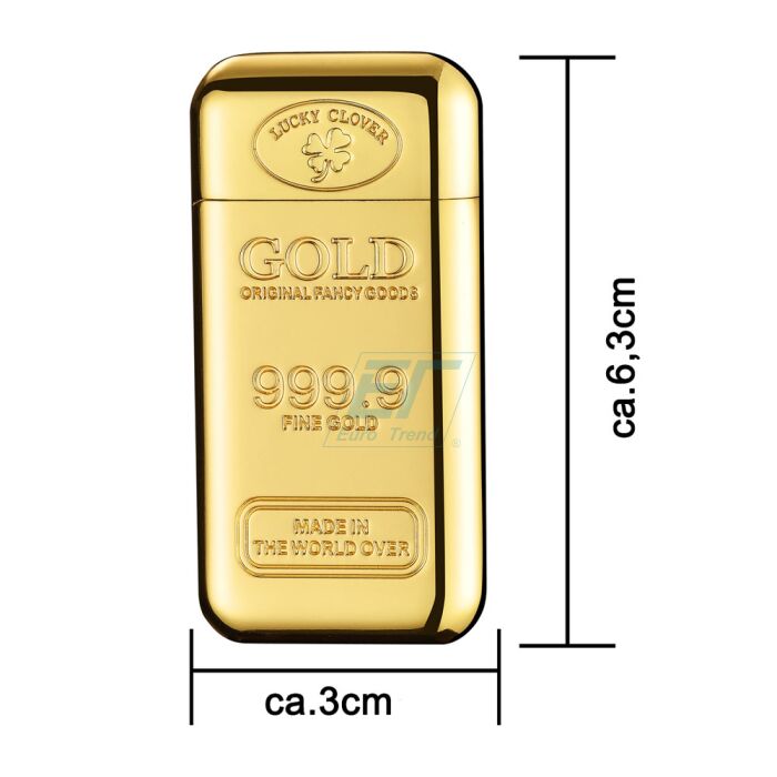 Champ Jetflame Feuerzeug in Goldbarren-Design, stilvoll und funktional