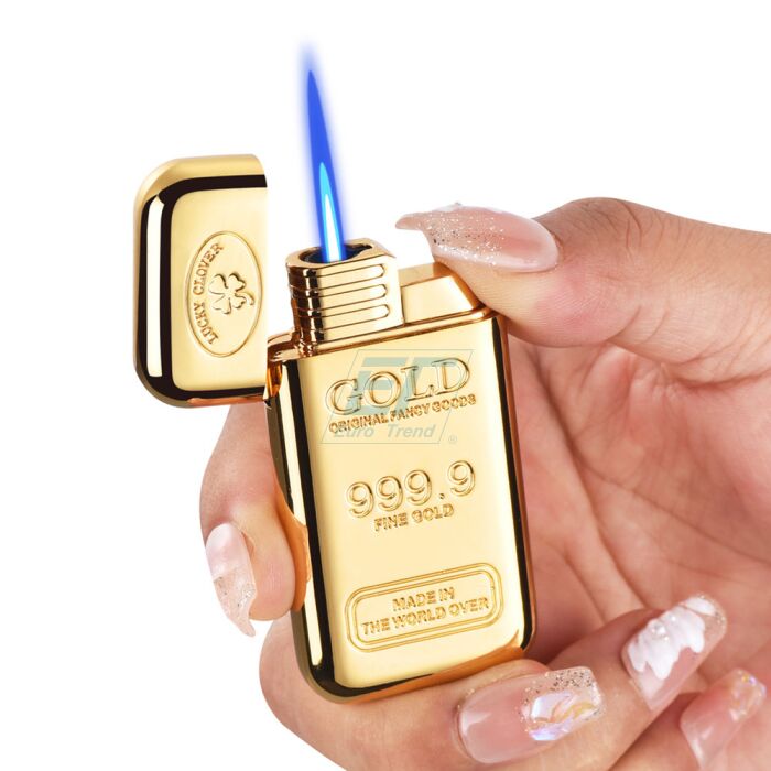 Champ Jetflame Feuerzeug in Goldbarren-Design, stilvoll und funktional