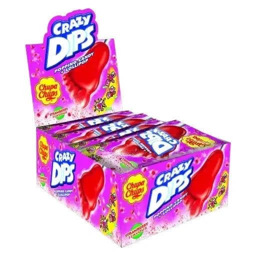 Chupa Chups Chupa Chups Crazy Dips Erbeere 24 Stück im Karton
