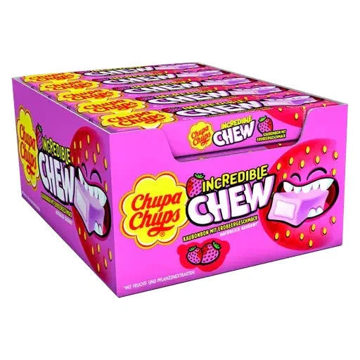 Chupa Chups Chupa Chups Incredible Chew Erdbeer 20 Stück im Karton candytoys.ch Switzerland