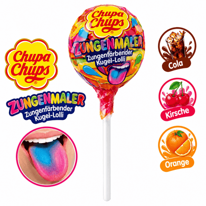 Chupa Chups Chupa-Chups Zungenmaler zungenfäbende Kugel-Lollis in versch. Geschmäckern 1 Stück