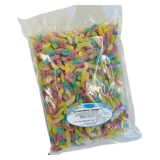 Coolcandy COOLCANDY Saure Neon Würmer - Fruchtgummi 3kg im Beutel candytoys.ch Switzerland