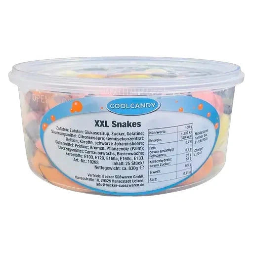 Coolcandy COOLCANDY XXL Snakes 830g pro Dose candytoys.ch Switzerland