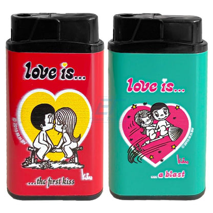 Curly & Smooth Feuerzeug " LOVE IS " V-Fire Metall Elektroniktrade Switzerland