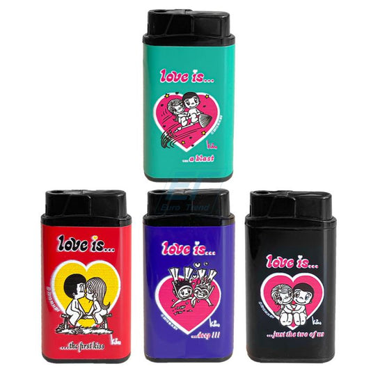 Curly & Smooth Feuerzeug "LOVE IS" V-Fire Metall - Hochwertig, Elegant, Nachfüllbar