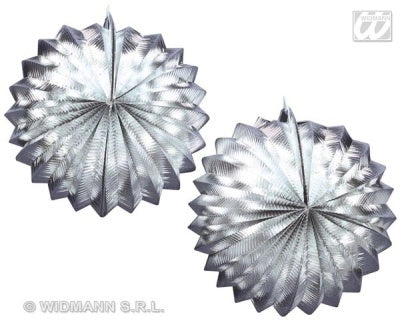 Laterne - Dekolaterne Metallic silber 2 Stück - D=ca 24cm