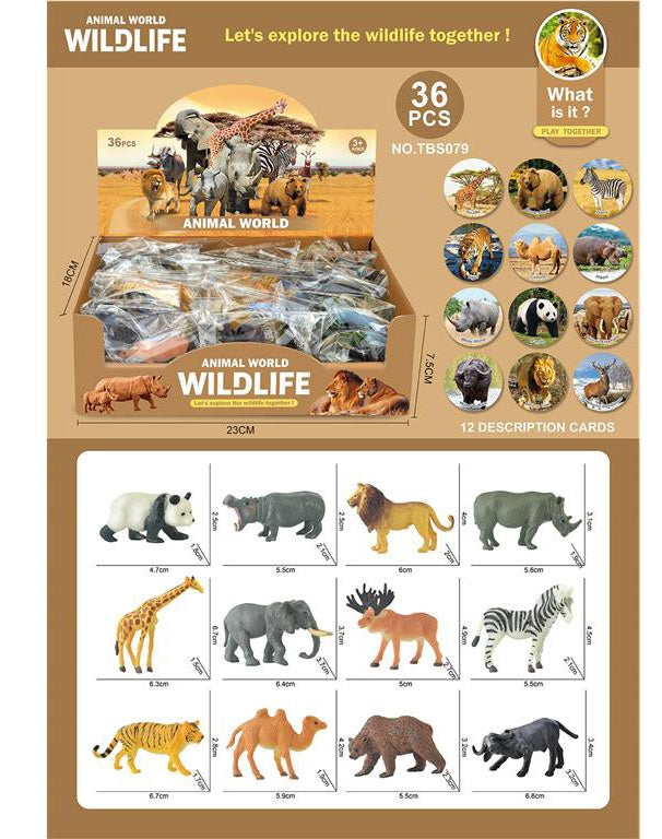 Wildtiere 12 Fach sortiert ca 4,7-6,7cm