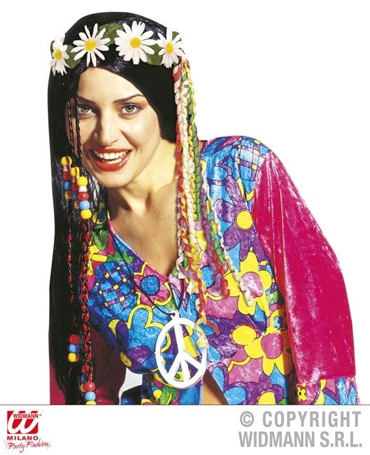 Haarschmuck mit Gänseblümchen und Mulitcolorbändern