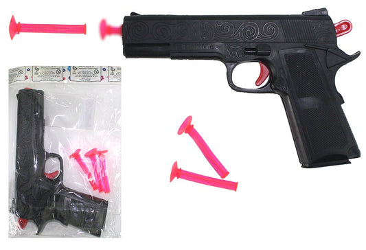 Pfeilpistole mit 3 Saugnapfpfeilen, Länge ca. 22 cm