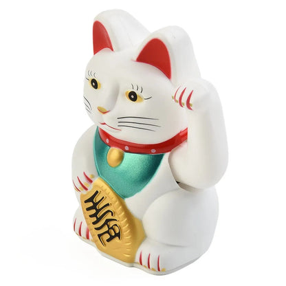 Winkekatze in Schwarz, Weiss, Gold Grösse  8.2x8.2x13,0cm