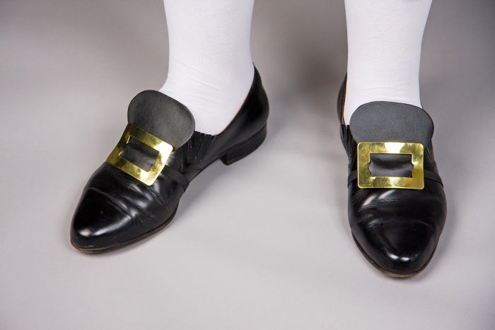 Schuhschnallen silber, elastisches Band