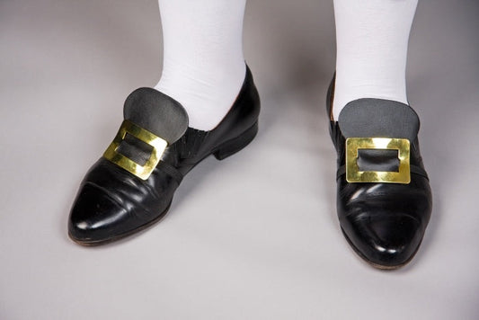 Schuhschnallen silber, elastisches Band