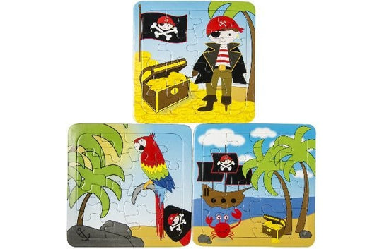 Pirat Papierpuzzle 3-fach sortiert - ca. 13,5x13 cm