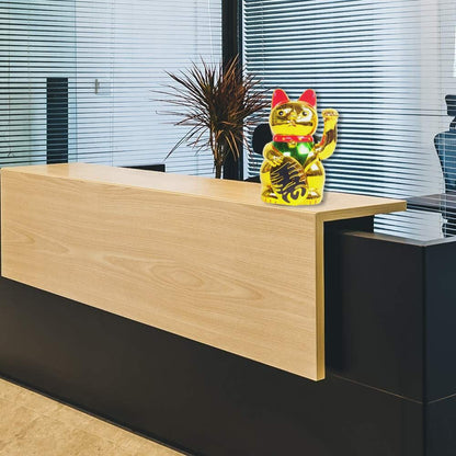 Elektroniktrade Gold Feng Shui Maneki Neko Winke Katze Klein 12.8cm