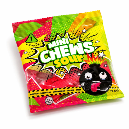 Elektroniktrade Mini Chews Sour 175 g - Fruchtige Kaubonbons mit saurem Geschmack candytoys.ch Switzerland