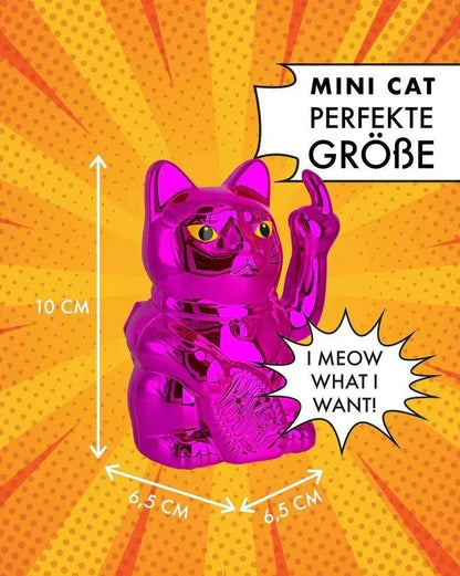 Elektroniktrade SOLAR CAT - METALLIC PINK - Winkekatze mit Stinkefinger