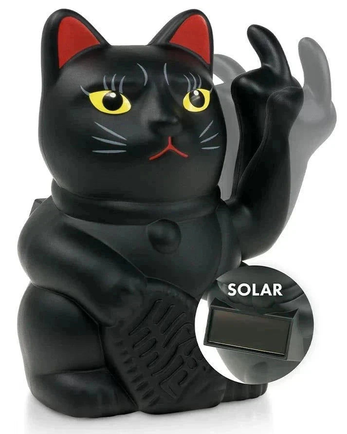 Elektroniktrade SOLAR CAT - Winkekatze mit Stinkefinger und Solarzelle