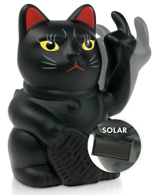 Elektroniktrade SOLAR CAT - Winkekatze mit Stinkefinger und Solarzelle