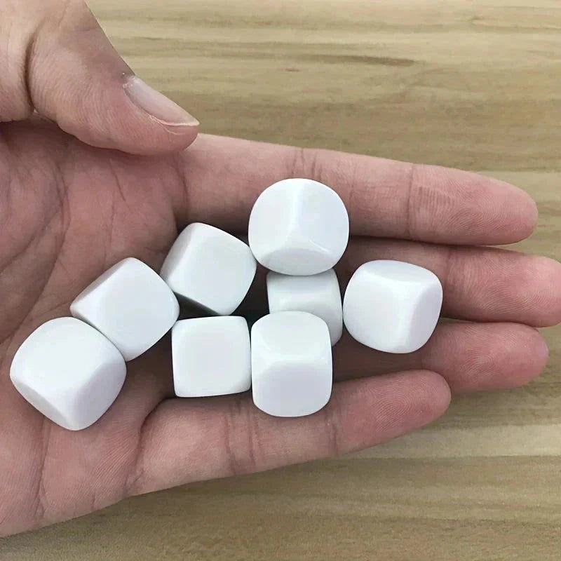 Elektroniktrade Weiße 16 mm Würfel zum Selbstbeschriften - 10 Stück