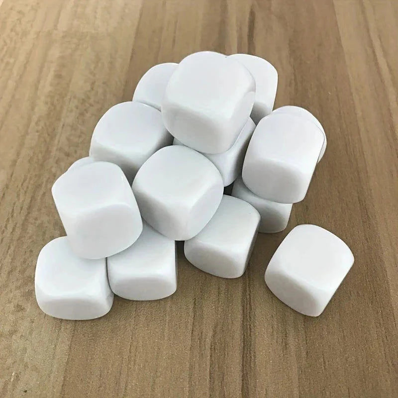 Elektroniktrade Weiße 16 mm Würfel zum Selbstbeschriften - 10 Stück