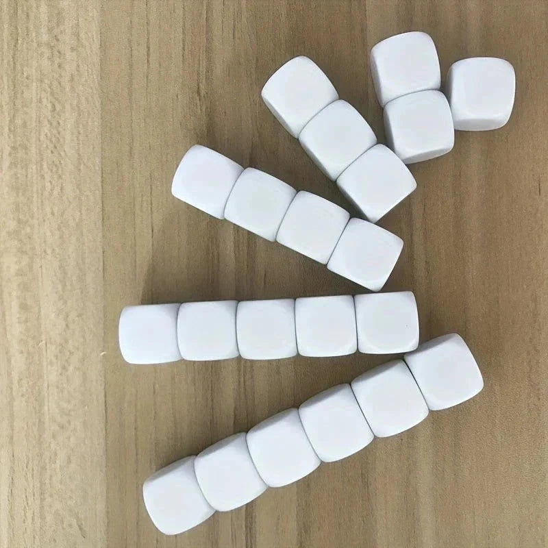 Elektroniktrade Weiße 16 mm Würfel zum Selbstbeschriften - 10 Stück