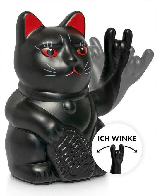 Elektroniktrade Winkekatze Rockhand, Schwarz