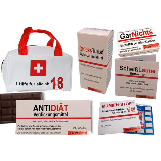 ERSTE HILFE TASCHE ZUM 18. GEBURTSTAG (5-TEILIG)