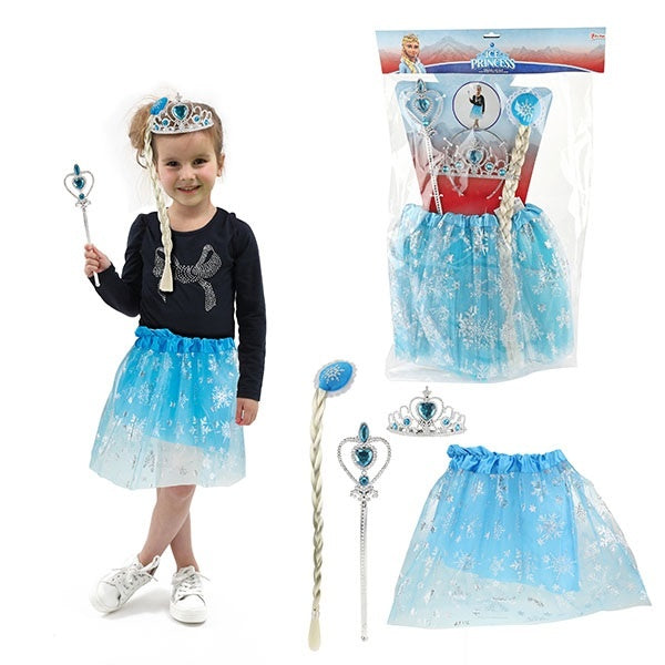 Eiskönigin Set - Tutu, Tiara und Prinzessinnenstab