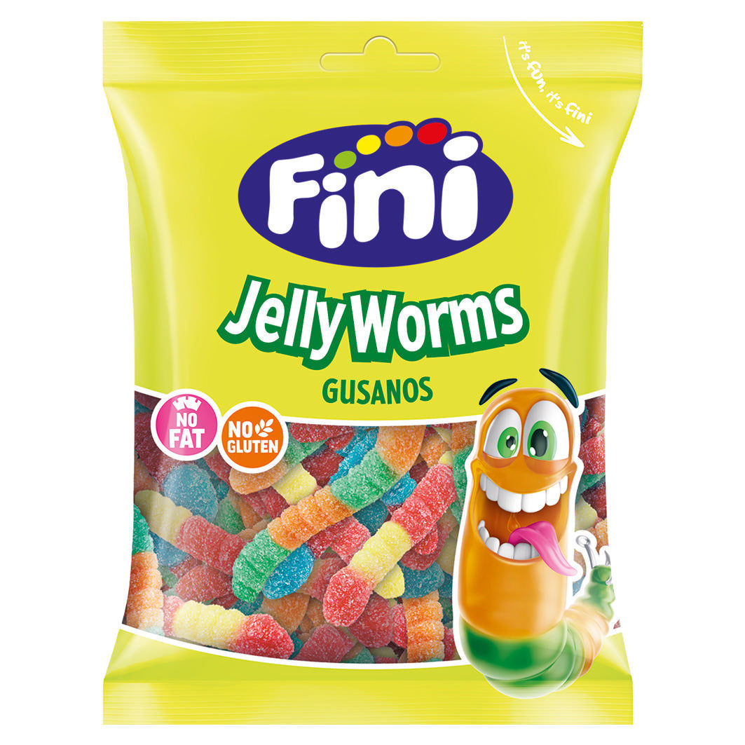 Fini Bunte Fruchtgummi-Würmer 100 g – Weiche, leckere Jelly Worms