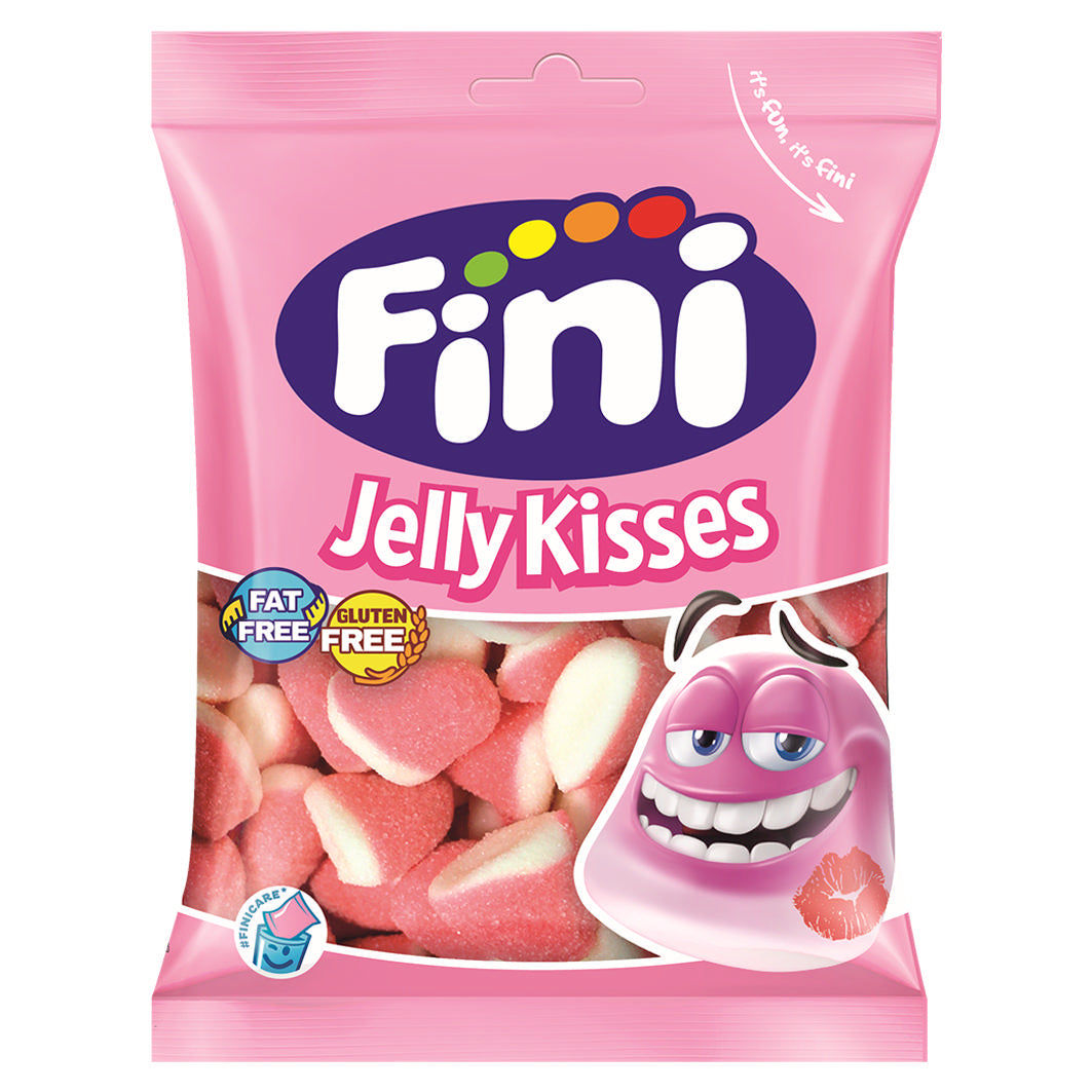 Fini Erdbeer Fruchtgummi Jelly Kisses 100 g – Fruchtige Süßigkeit