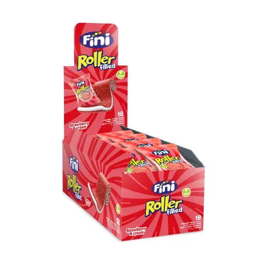 Fini Fini Roller filled Strawberry & Cream 18 Stück im Karton candytoys.ch Switzerland