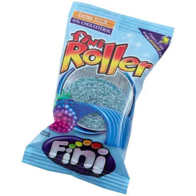 Fini Fini Roller Fizz Raspberry 20 g – Saurer Himbeer-Naschspass! 1 Stück