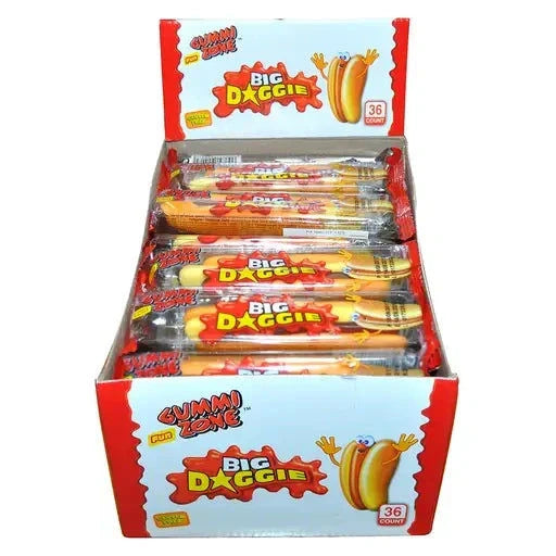 Gummi Zone Gummi Zone Big Doggie Hot Dog 36 Stück im Karton candytoys.ch Switzerland