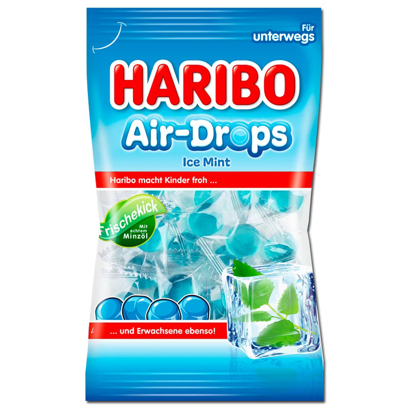 Haribo Air-Drops Ice Mint 100g Beutel - Erfrischende Minzbonbons