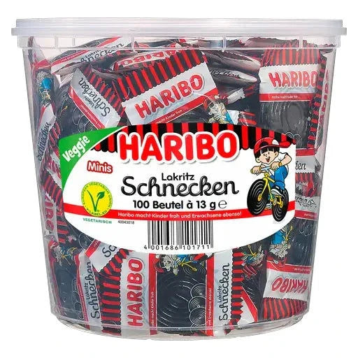 Haribo Haribo Lakritz Schnecken Minis 100 Stück in der Dose candytoys.ch Switzerland