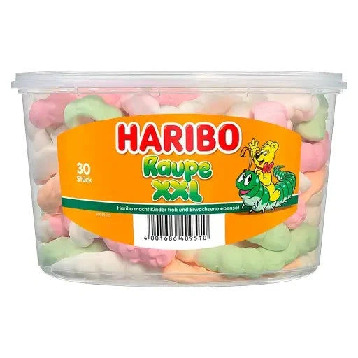 Haribo Haribo Raupe XXL 30 Stück in der Dose candytoys.ch Switzerland
