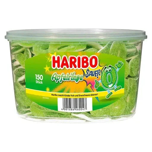 Haribo Haribo Saure Apfelringe 150 Stück in der Dose candytoys.ch Switzerland