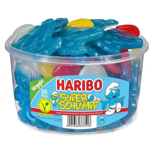 Haribo Haribo Super Schlumpf 30 Stück in der Dose candytoys.ch Switzerland