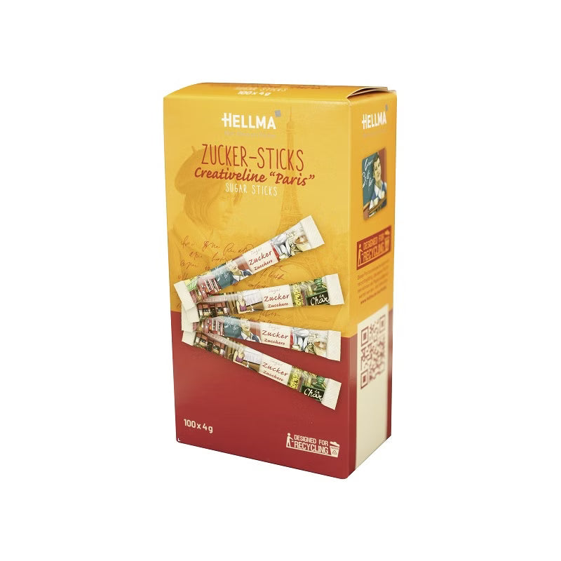 Hellma Hellma Zucker-Sticks Creativeline Paris, Feinzucker-Portionen, 100 Stück