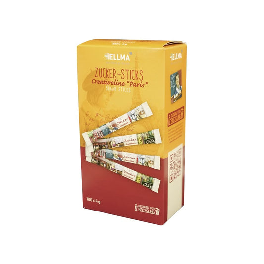 Hellma Hellma Zucker-Sticks Creativeline Paris, Feinzucker-Portionen, 100 Stück