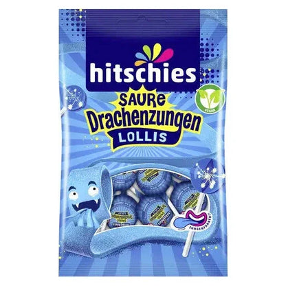 hitschies hitschies Saure Drachenzungen Lollis blau 12x128g im Karton candytoys.ch Switzerland