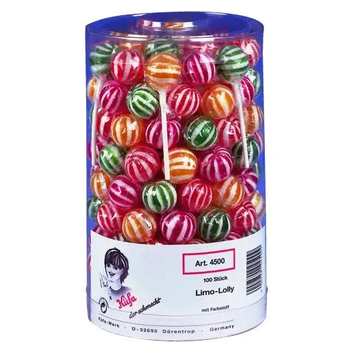 Küfa Küfa Limo Lolly 100 Stück in der Dose candytoys.ch Switzerland