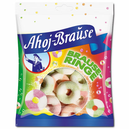 Katjes Frigeo Ahoj-Brause Brause-Ringe, saurer Schaumzucker, 150g Beutel
