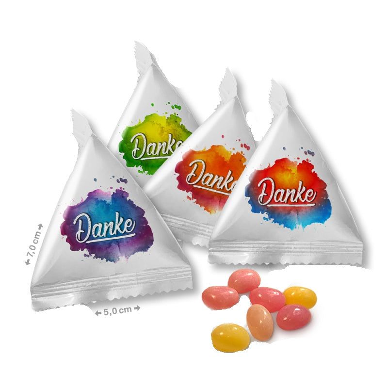 Krottis 100 x Pyramide Danke Farbkleks mit Jelly Beans 10g