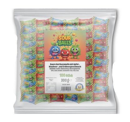 Krottis 100 x Sour Balls, insgesamt 300g
